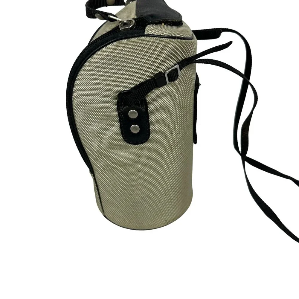 Canon Camera Lens Case LZ1324 Light Beige & Black Nylon with Shoulder Strap